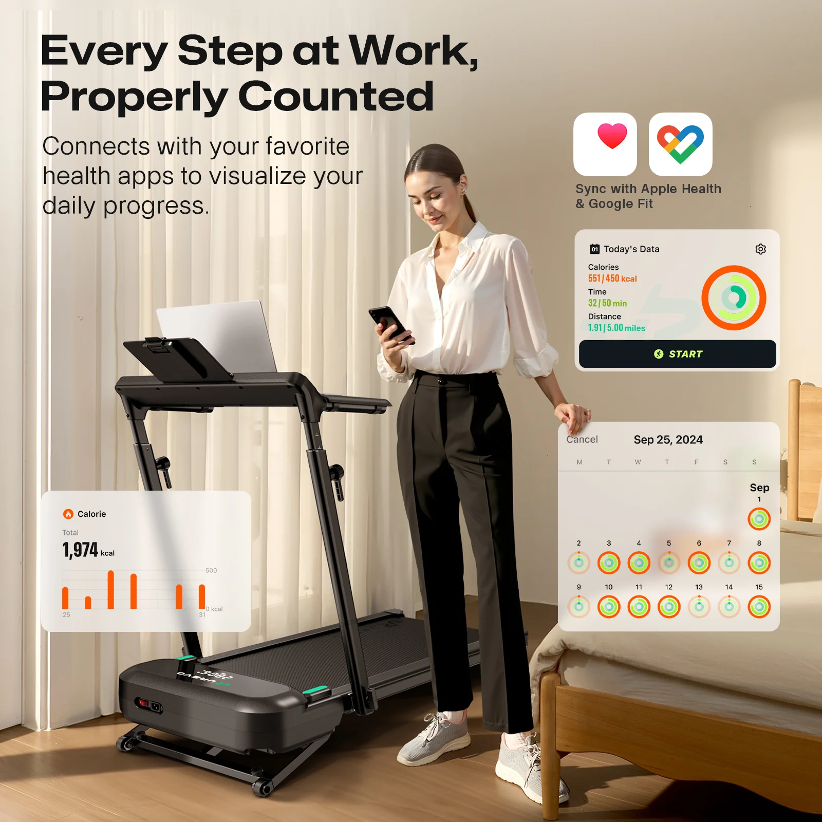 UREVO FoldiMix 5L Smart Treadmill - Image 8